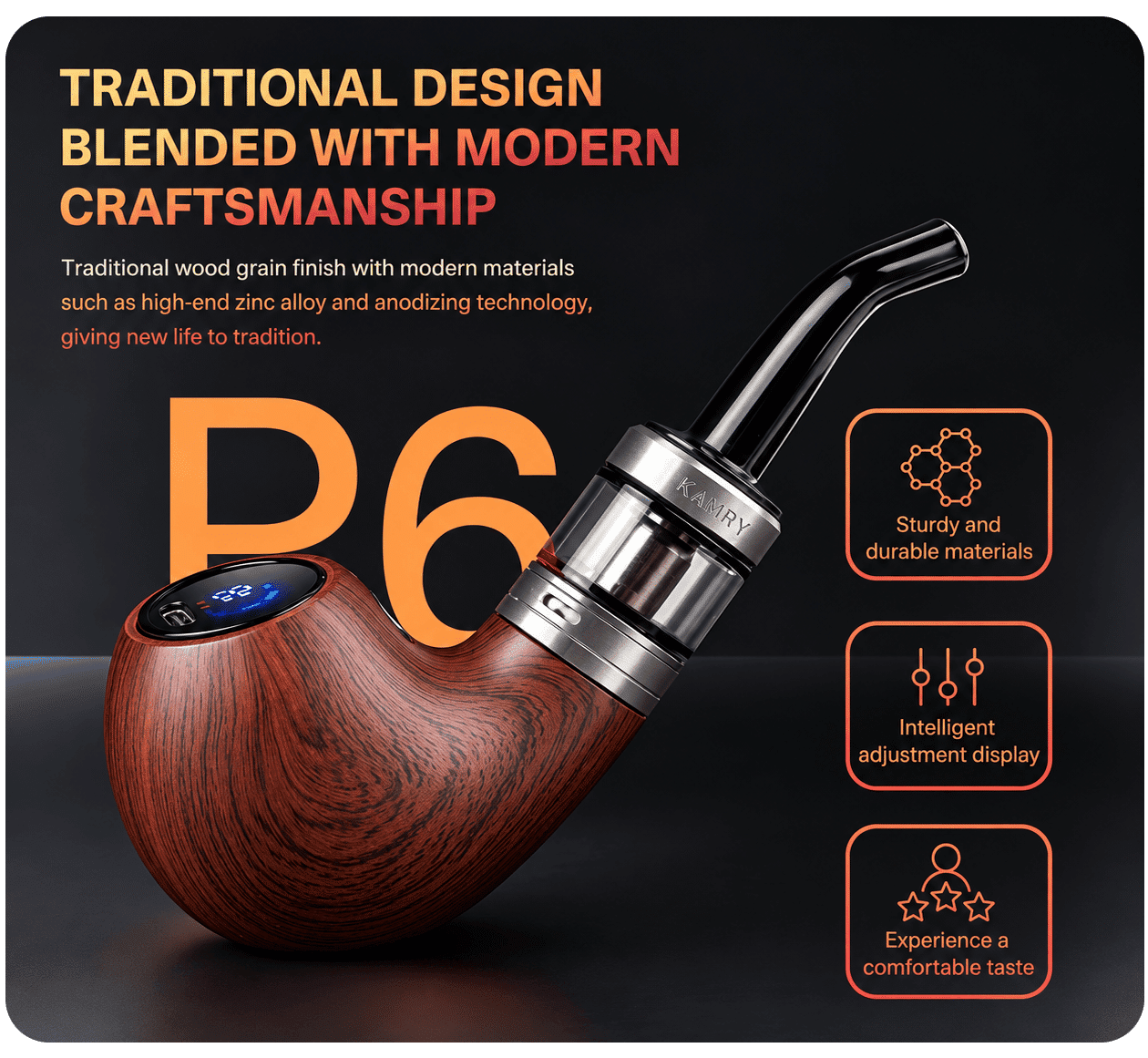 Kamry P6 E-Pipe Ebony Banner3