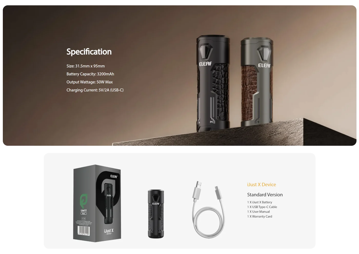 Eleaf iJust X 50W Mod Banner5