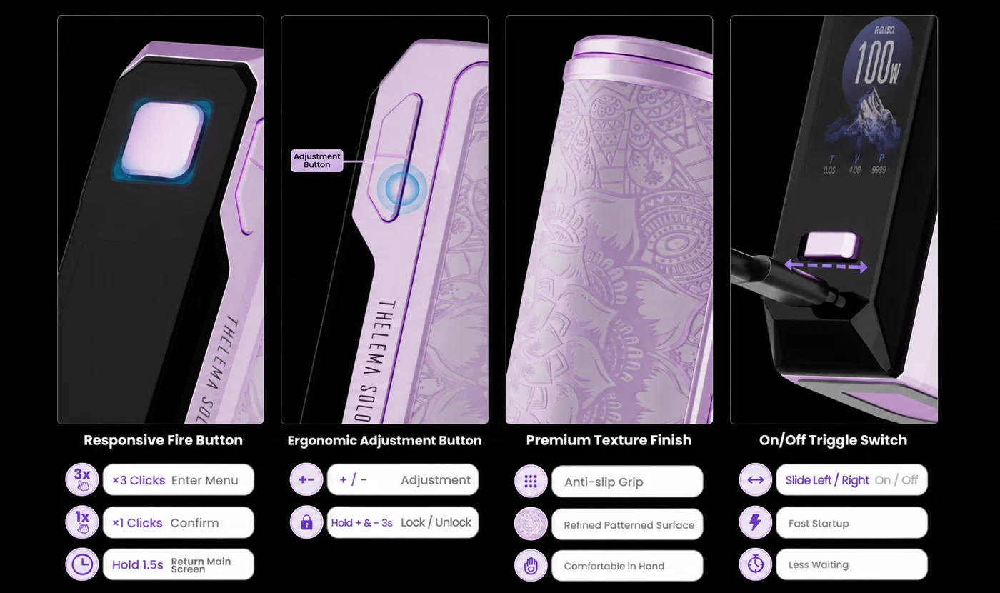 Lost Vape Thelema Solo 100 Pro Box Mod 100W 21700 18650 Banner5