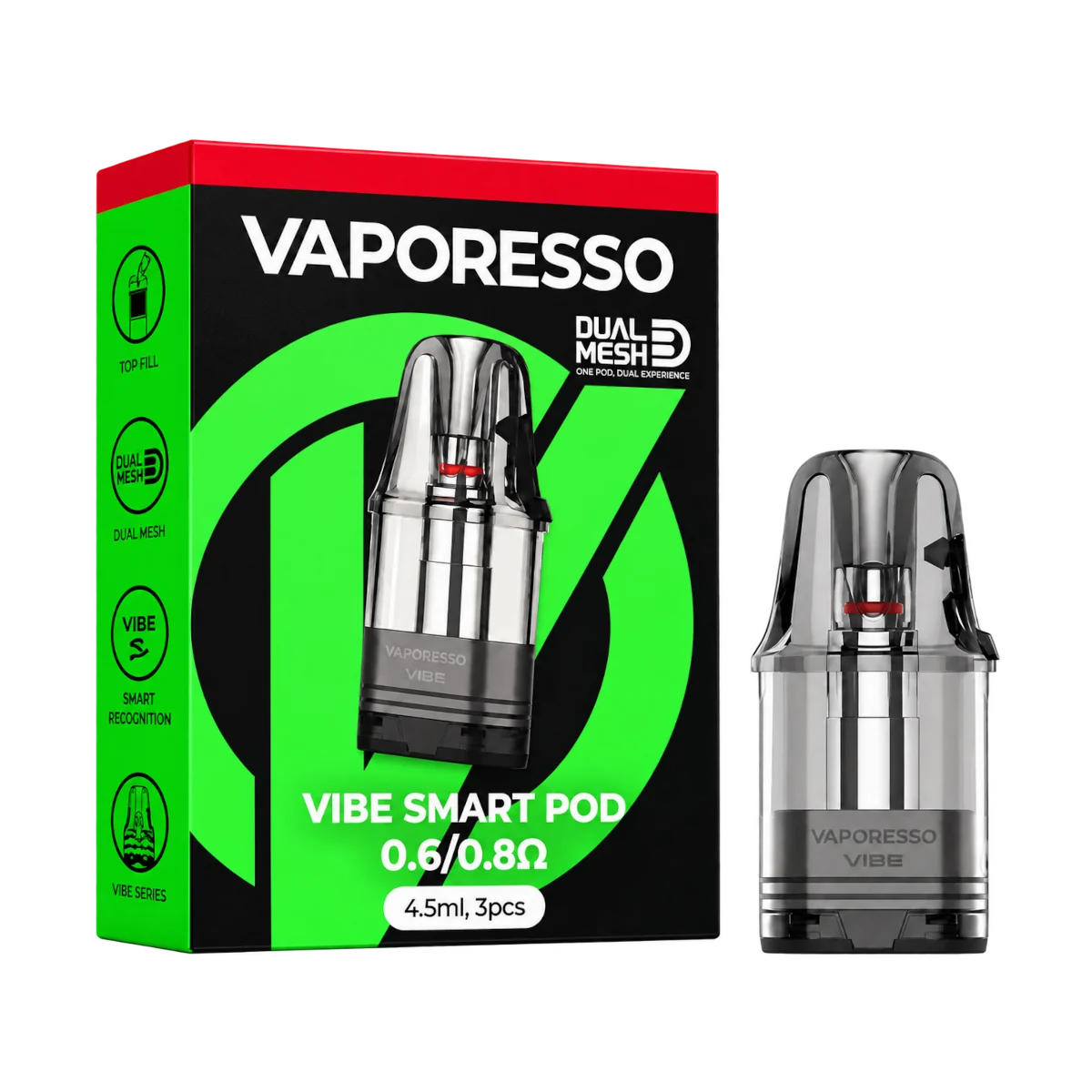 Vaporesso Vibe Dual Mesh Top Fill Smart Pod Cartridges V2 4.5ml 0.6/0.8Ω
