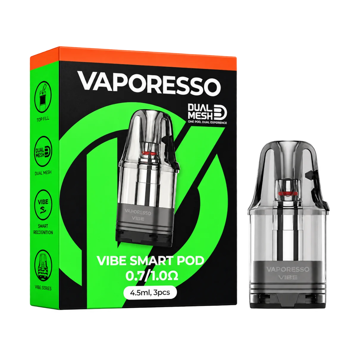 Vaporesso Vibe Dual Mesh Top Fill Smart Pod Cartridges V2 4.5ml 0.7/1.0Ω